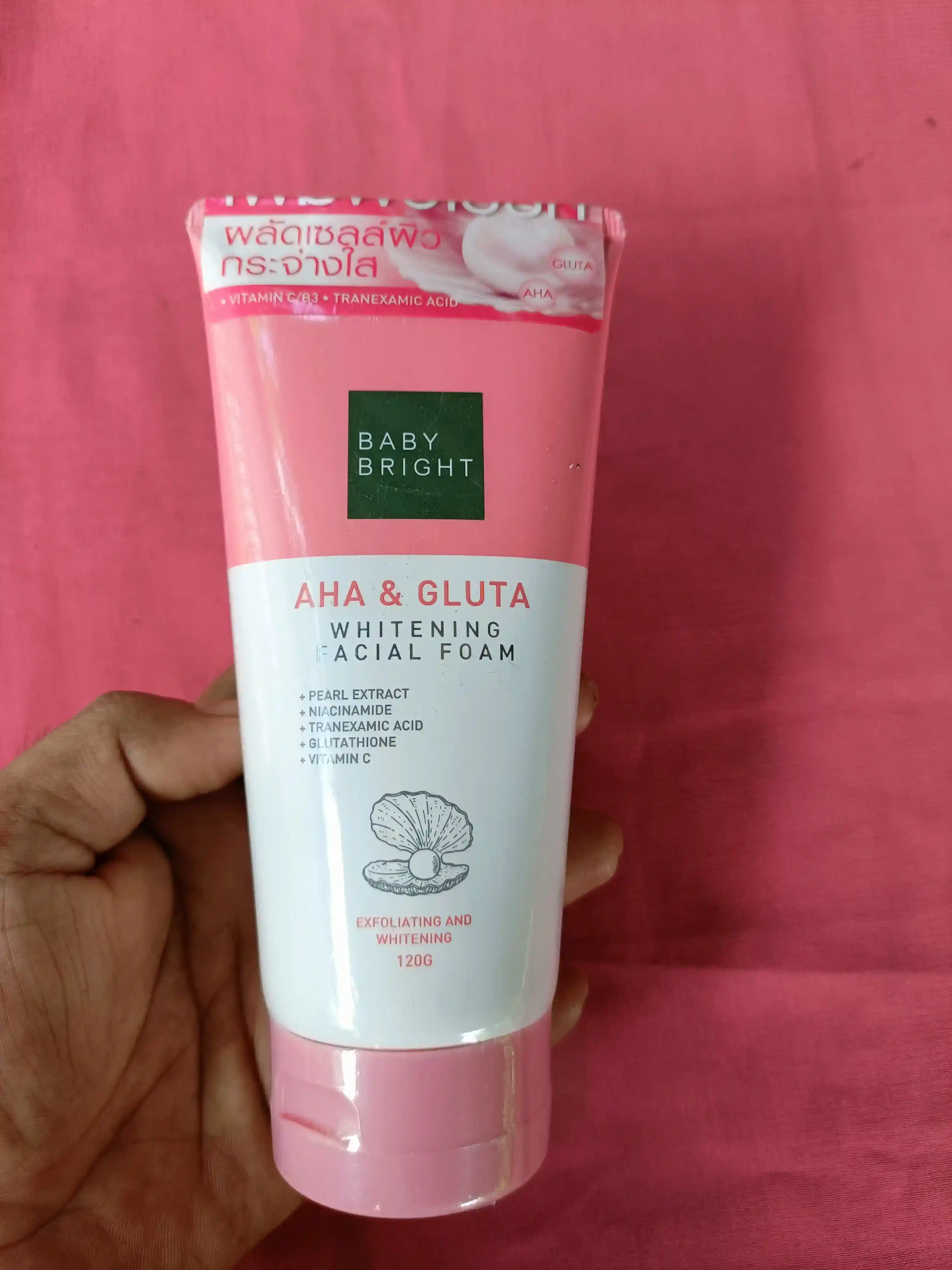 Baby bright Aha & gluta whitening facial foam