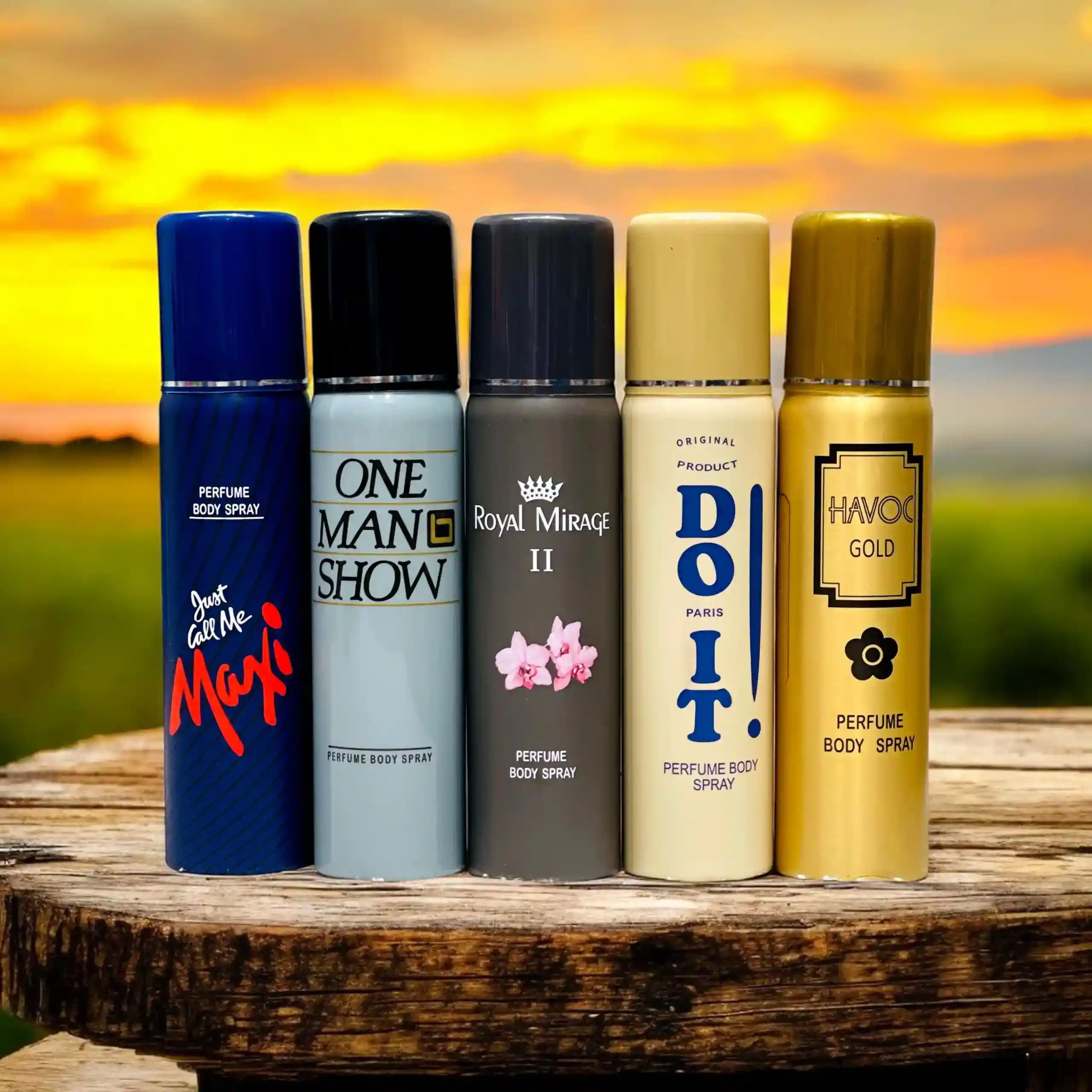 120 ML 5 pcs body spray combo (no gas)